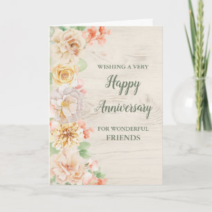 Rustikale Florale Freunde Hochzeit Jubiläum Karte