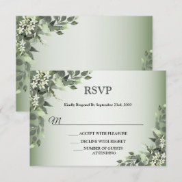 Rustikale Florale Grünpflanzen Eukalyptusblätter RSVP Karte