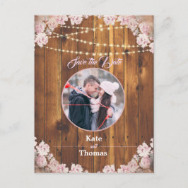 Rustikale, florale, helle Holzkiste Save the Date  Ankündigungspostkarte
