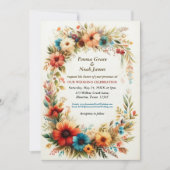 Rustikale Florale Hochzeit Einladung (Vorderseite)
