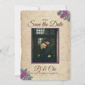 Rustikale Florale Hochzeit Save The Date (Rückseite)