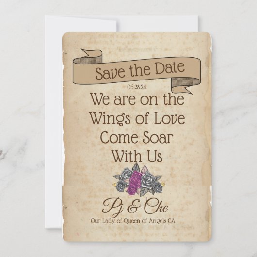 Rustikale Florale Hochzeit Save The Date (Vorderseite)