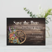 Rustikale Florale Hochzeit Save The Date (Stehend Vorderseite)