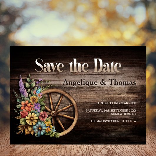 Rustikale Florale Hochzeit Save The Date