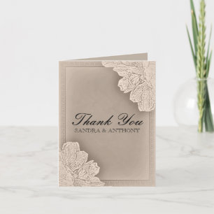 Rustikale Florale Hochzeits-Dankeskarten mit Relie Dankeskarte