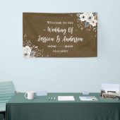 Rustikale Florale Hochzeits-Faux-Kraftpapier-Textu Banner (Messeveranstaltung)