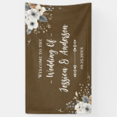 Rustikale Florale Hochzeits-Faux-Kraftpapier-Textu Banner (Vertikal)