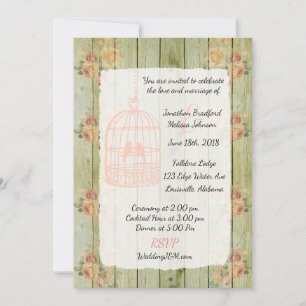 Rustikale, florale Hochzeitseinladungen Einladung