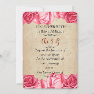 Rustikale Florale Hochzeitseinladungskarte Einladung
