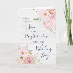 Rustikale Florale Hochzeitstag Karte für Sohn und 