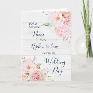 Rustikale Florale Hochzeitstags-Karte für Nichte u Dankeskarte
