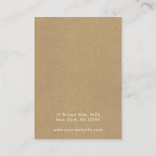 Rustikale, florale Kraft-Netzklace-Display-Karte Visitenkarte (Rückseite)