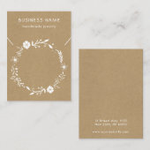 Rustikale, florale Kraft-Netzklace-Display-Karte Visitenkarte (Vorne/Hinten)