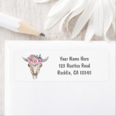 Rustikale, florale Kuh Skull Boho Chic Party Einla (Insitu)