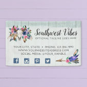 Rustikale, florale Kuh Skull Wasserfarbe Holz Boho Banner