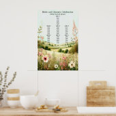 Rustikale Florale Landhochzeitsbestuhlung Poster (Küche)
