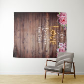 Rustikale, florale Liebe Sparkle Hochzeit Hintergr Wandteppich (Beispiel (Horizontal))