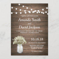 Rustikale florale Mason Jar Wedding Einladung