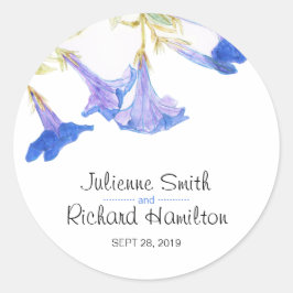 Rustikale florale Moderne Botanische Hochzeitstick Runder Aufkleber