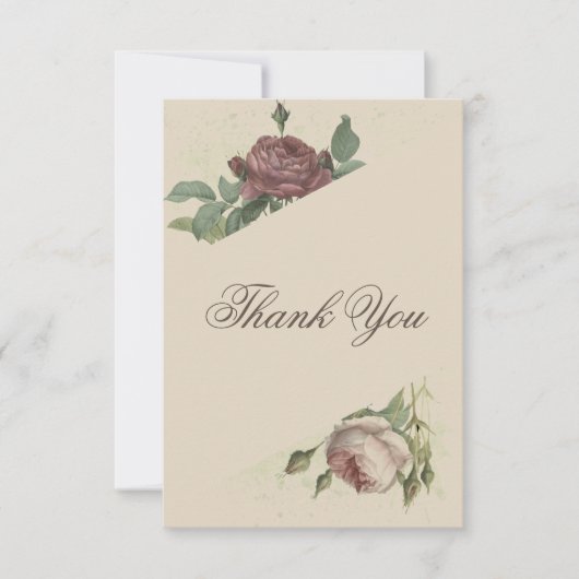 Rustikale florale Moderne Burgund Marsala GoldWedd Dankeskarte (Vorderseite)