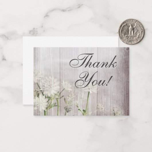 Rustikale florale Moderne Danke Note Card Mitteilungskarte (Vorderseite/Rückseite Beispiel)