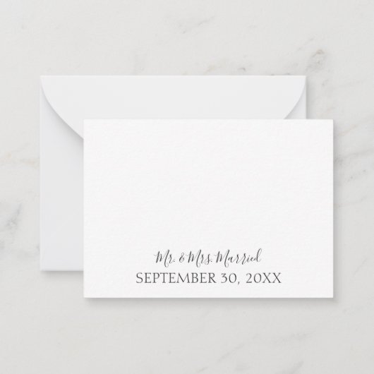 Rustikale florale Moderne Danke Note Card Mitteilungskarte (Rückseite)