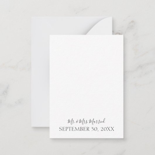 Rustikale florale Moderne Danke Note Card V2 Mitteilungskarte (Rückseite)