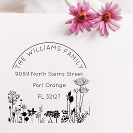 Rustikale florale Moderne Rücksendeadresse Gummistempel