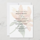 Rustikale Florale Neutrale Budget QR-Code-Hochzeit Einladung (Vorderseite)