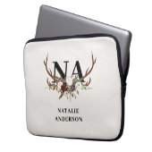 rustikale florale personalisierte fallmonogramm laptopschutzhülle (Vorderseite Links)