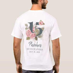 Rustikale Florale Quinceanera 15. Geburtstagsfeier T-Shirt