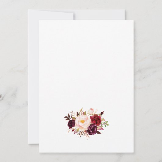 Rustikale, florale, rustikale Hochzeit Einladung (Rückseite)