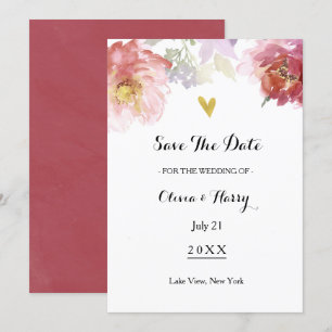 Rustikale, florale Save the Date Einladung