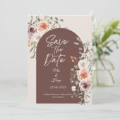 Rustikale, florale Save the Date-Karte Einladung (Stehend Vorderseite)