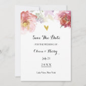 Rustikale, florale Save the Date | Marine Einladung (Vorderseite)