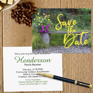 Rustikale, florale Save the Date Wiedersehen Ankündigungspostkarte