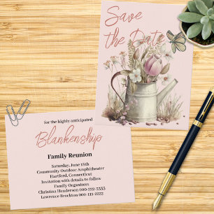 Rustikale, florale Save the Date Wiedersehen Ankündigungspostkarte