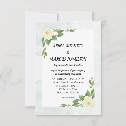 Rustikale, florale und Minimalistische Save the Da Date (Vorderseite)