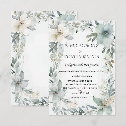 Rustikale, florale und Minimalistische Save the Da Date (Vorne/Hinten)