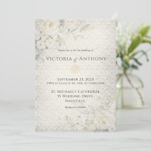 Rustikale Florale Vintage-Hochzeit Einladung