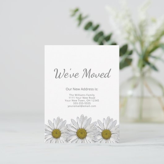 Rustikale, florale Weißtöpfe Moderne Ankündigungspostkarte (Stehend Vorderseite)