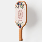 Rustikale Florals Custom Monogram Pickleball Schläger (Links)
