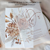 Rustikale Florals Hintergrund für Vellum Wedding Einladung