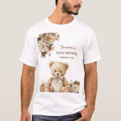 Rustikale Florals Teddy Bear Baby Dusche T-Shirt (Vorderseite)