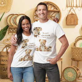 Rustikale Florals Teddy Bear Baby Dusche T-Shirt