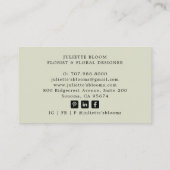 Rustikale Florist Gardener Business Card Visitenkarte (Rückseite)