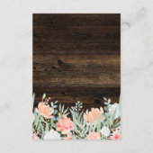 Rustikale Florromantik | Angaben zum Hochzeitgast Begleitkarte (Rückseite)