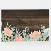 Rustikale Florromantik | Holz und Wasserfarbe Gästebuch (Rückseite)