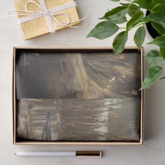 Rustikale Flussmündung Otter Wildlife Painting Dec Seidenpapier (Geschenk)