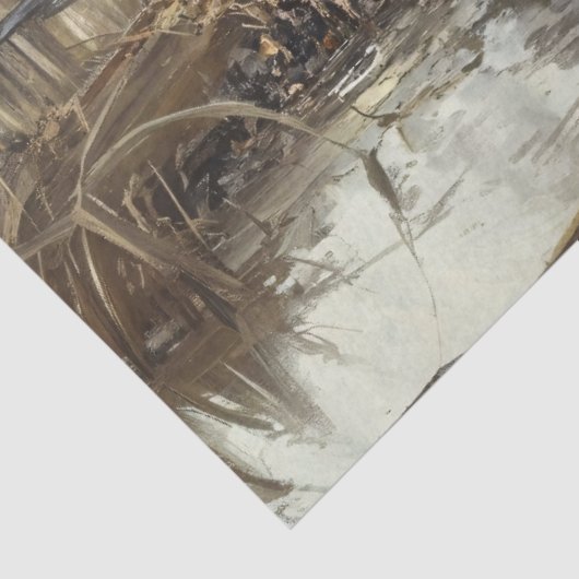 Rustikale Flussmündung Otter Wildlife Painting Dec Seidenpapier (Ausschnitt)